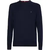 Tommy Hilfiger trøje i bomuld og kashmir, dyb marineblå Blå Mørkeblå måle