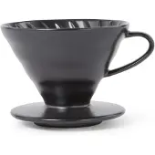 Hario Ceramic coffee dripper V60-02 Matte Juodas