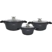 Zwieger Black Stone! gryde-sæt 6 dele 20 cm–2 l / 24 cm–3,5 l / 28 cm–5,5 l