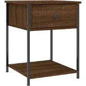 vidaXL sengebord 44x45x58 cm konstrueret træ brun egetræsfarve