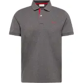 Gant Ganttil mænd. 2062026 Kontrastfarvet grå piqué-poloshirt (XXL), Casual, Bomuld, Korte ærmer