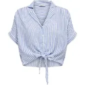 ONLY Bluse 'ONLPaula' mørkeblå / hvid