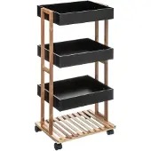 5 Five universalt mobilt reolsystem med 4 hylder, 30 x 41 x 88 cm, sort