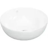 vidaXL håndvask 44x17 cm keramik rund hvid