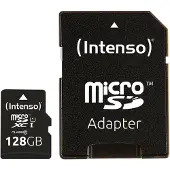 Intenso - Flashhukommelseskort (microSDXC til SD adapter inkluderet) - 128 GB - UHS-I / Class10 - microSDXC UHS-I