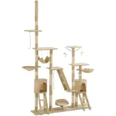 vidaXL kradsetræ til katte med sisal-kradsestolper 230-250 cm beige