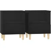 vidaXL sengeborde 2 stk. 40x35x50 cm sort