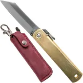 Higonokami Folder Brass Blue Paper Steel