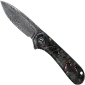 CIVIVI Elementum Damascus foldekniv, shredded carbon fiber/copper