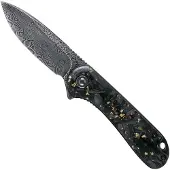 CIVIVI Elementum Damascus foldekniv, shredded carbon fiber/gold