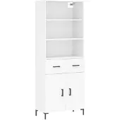 vidaXL højskab 69,5x34x180 cm konstrueret træ hvid