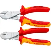 Knipex 74 06 180, Diagonal tang, Krom-vanadium-stål, Plast, Orange, Rød, 180 mm, 280 g