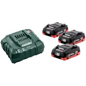 Metabo BASIC SET 3 X LIHD 4.0 AH, Batteri- og opladersæt, Lithium-Ion High Density (LiHD), 4 At, 18 V, , 12 - 36 V