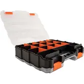 DeLOCK - Værktøjskasse - 2 x 17 rum - plastik - sort, orange