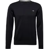 Gant Ganttil mænd. 8030561 Klassisk sort bomuldstrøje med rund hals (5XL), Casual