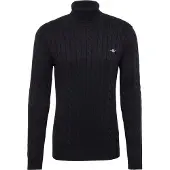 Gant Ganttil mænd. 8050607 Sort rullekravetrøje (XL), Casual, Bomuld