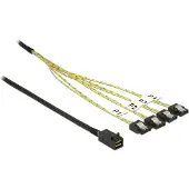 DeLOCK - ATA/SAS-kabel - SAS 6Gbit/s - 4-Lane - 4 x Mini SAS HD (SFF-8643) (han) til SATA (hun) - 50 cm - haspet