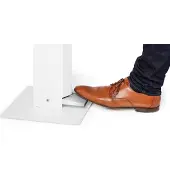 Durable desinfektionsmiddeldispenser med fodpedalfod, hvid