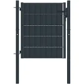 vidaXL PVC- og stålhegnslåge 100x101 cm antracit