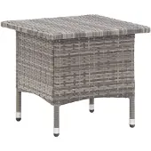 vidaXL tebord 50 x 50 x 47 cm polyrattan grå