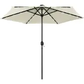 vidaXL Parasol Med LED-Lys Og Aluminiumsstang 270 Cm - Hvid