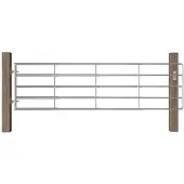 vidaXL 5-stangs stålgårdslåge (115-300) x 90 cm sølv