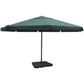 vidaXL haveparasol m. transportabel fod aluminium grøn