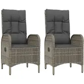 vidaXL Havestole Polyrattan - Grå