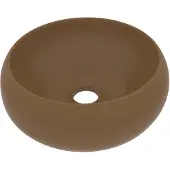 vidaXL luksuriøs rund håndvask mat creme 40x15 cm keramik