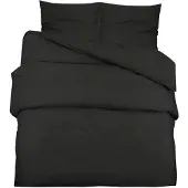vidaXL sengetøj 240x220 cm bomuld sort