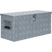 vidaXL aluminiumskasse 80 x 30 x 35 cm sølvfarvet
