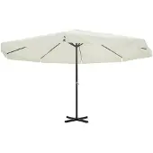 vidaXL parasol 500 cm aluminium hvid