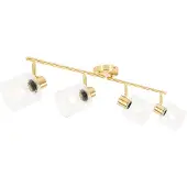 QAZQA Loftspotlight guld med glas 4-lys justerbar - Laura