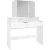 ML-Design Påklædningsbord med 3-styks foldespejl 100x40x140 cm hvid spånplade ML-Design