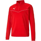 Puma Teamrise 1/4 Zip Top Sweatshirt - Red, størrelse Small