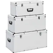 vidaXL opbevaringskufferter 3 stk. aluminium sølvfarvet