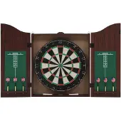 vidaXL professionel dartskive i sisal med skab og 6 dartpile