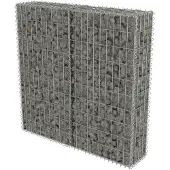 vidaXL gabionvæg med dæksler galvaniseret stål 100 x 20 x 100 cm
