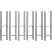 vidaXL hegnspløkker 6 stk. 14x6x60 cm galvaniseret stål sølvfarvet