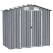 vidaXL Haveskur 205x129x183 Cm Galvaniseret Stål - Grå