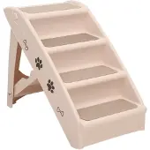 vidaXL foldbar hundetrappe 62x40x49,5 cm cremefarvet