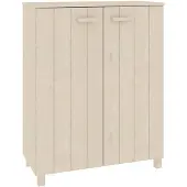 vidaXL Skoskab Hamar 85x40x108 Cm Massivt Fyrretræ Honningbrun - honningfarvet