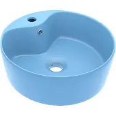 vidaXL håndvask med overløb matblå 36x13 cm keramik