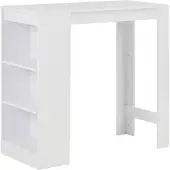 vidaXL barbord med hylde 110x50x103 cm hvid