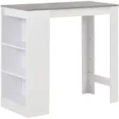 vidaXL barbord med hylde 110x50x103 cm hvid