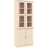 vidaXL Vitrineskab Alta 77x35x186,5 Cm Massivt Fyrretræ - Naturfarvet
