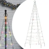 vidaXL LED-juletræ 200 LED'er 180 cm flerfarvet lys