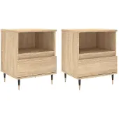 vidaXL Sengeborde 40x35x50 Cm Konstrueret Træ - 2 / Sonoma-eg