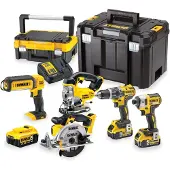 DeWalt Įrankių rinkinys (DCD796 + DCF887 + DCS331 +DCS391 + DCL050) 18 V 3x5,0 Ah akum.