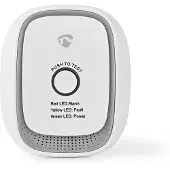 Nedis SmartLife, Naturgas, Hjem, 2485 MHz, 75 dB, Sølv, Hvid, Plast